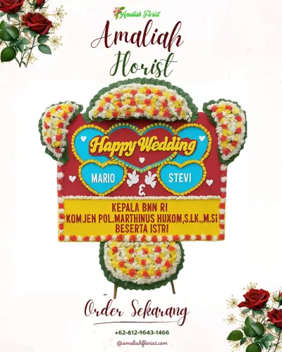 Karangan Papan Bunga Pernikahan di Oesapa